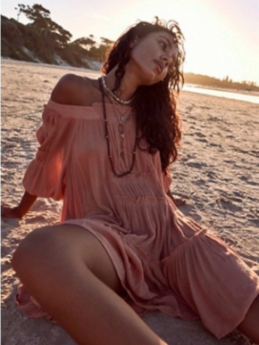 Free People Blush Off-Shoulder Mini Dress